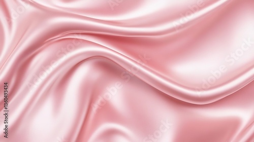 A piece of pink silk fabric with delicate folds, high - resolution, soft lighting, textile photography