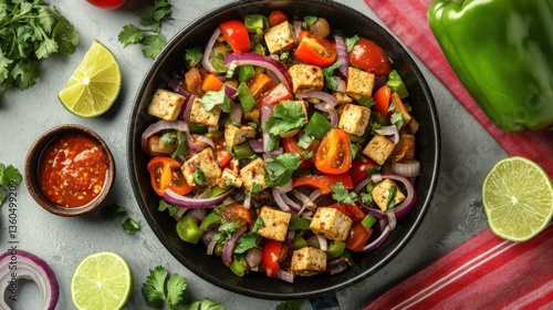 Wallpaper Mural Plato de tofu salteado con verduras frescas Torontodigital.ca