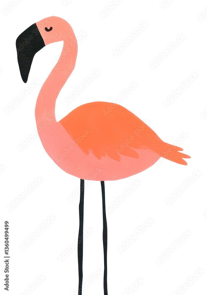 Fototapeta premium PNG Flamingo illustration bird pink.