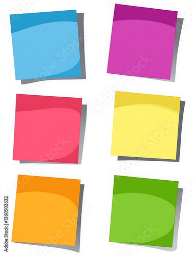 Wallpaper Mural Colorful sticky notes arranged on a plain white background together Torontodigital.ca