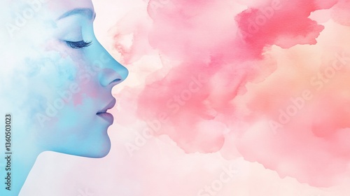 Wallpaper Mural Surreal portrayal of serenity: A delicate blend of human form and dreamy colors Torontodigital.ca