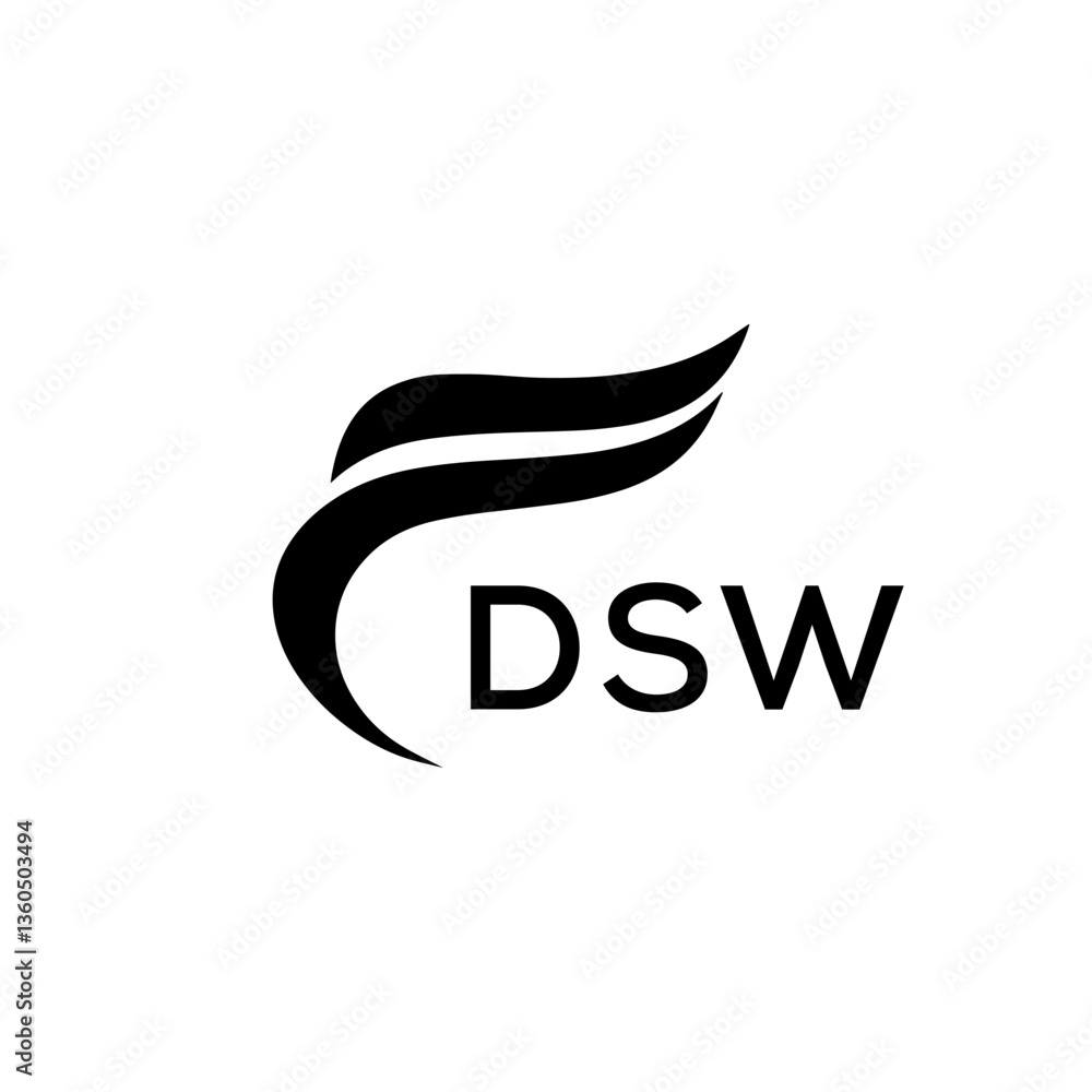 Fototapeta premium DSW creative minimalist letter logo. 
