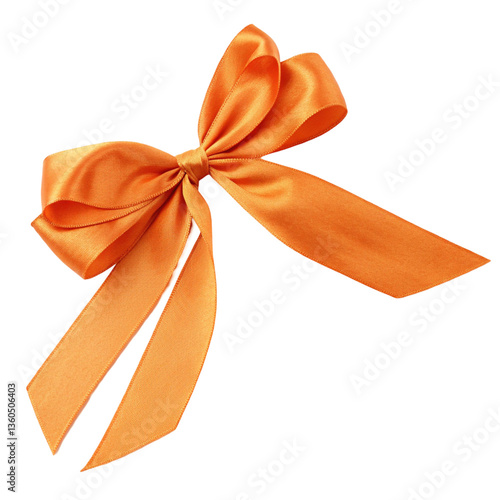 Summer mood orange bow isolated on transparent background  
