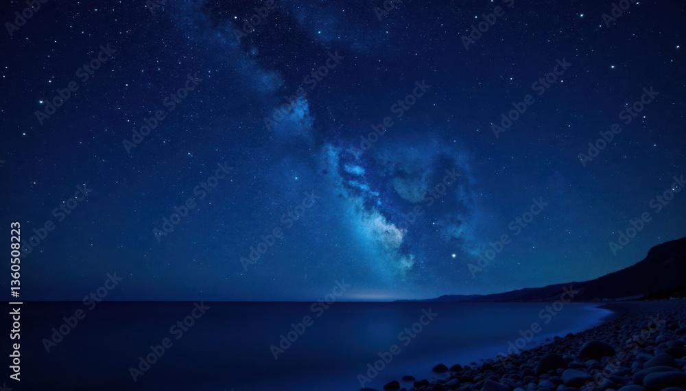 Fototapeta premium starry night sky with twinkling stars on dark background, constellations, celestial