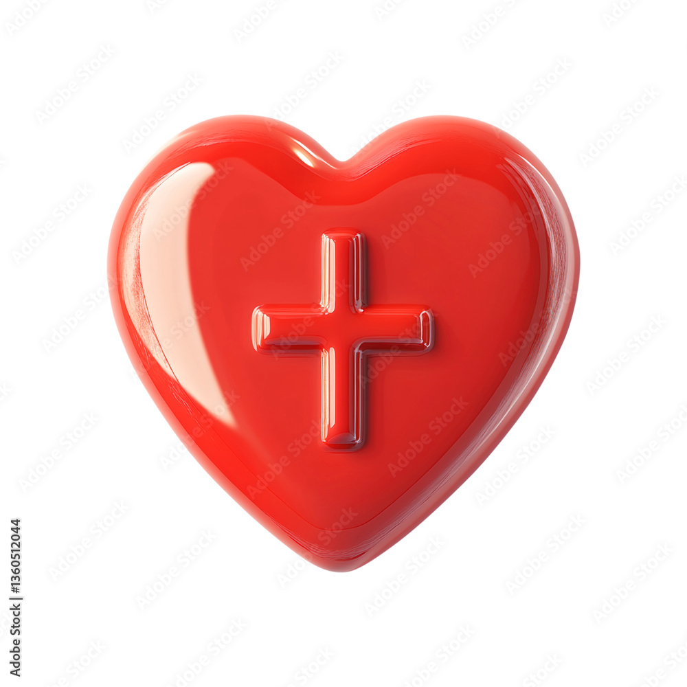 Obraz premium red heart in the form of heart