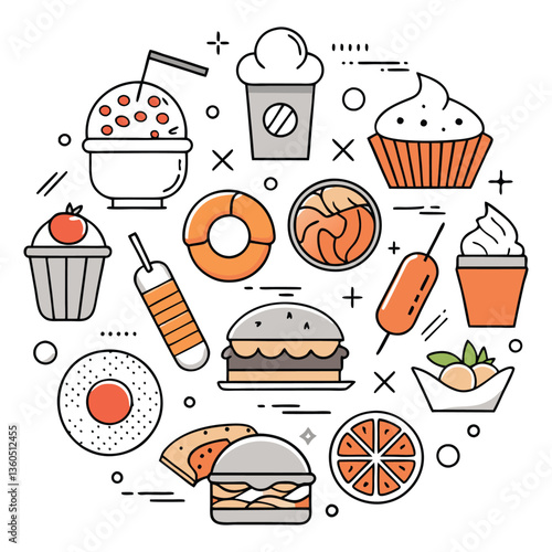 clean and simple food vector  set