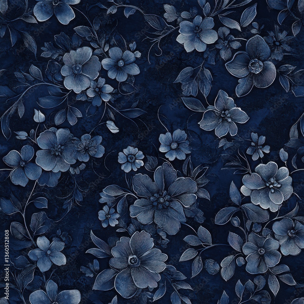 Fondo floral con flores azules Fondo floral con flores azules