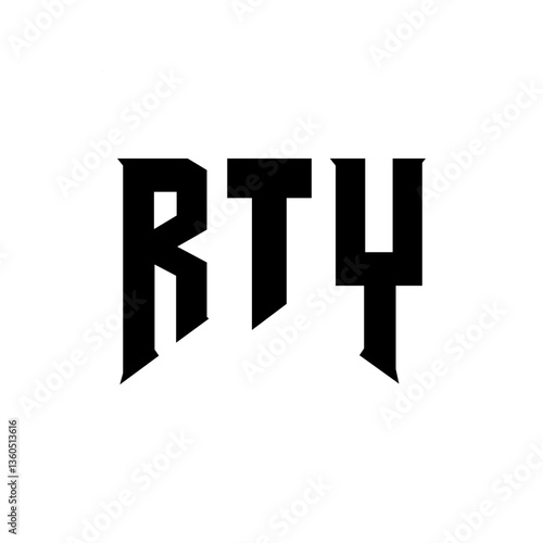 RTY letter logo design for technology company. RTY logo design black and white color combination. RTY logo, RTY vector, RTY design, RTY icon, RTY alphabet. RTY typography logo design.