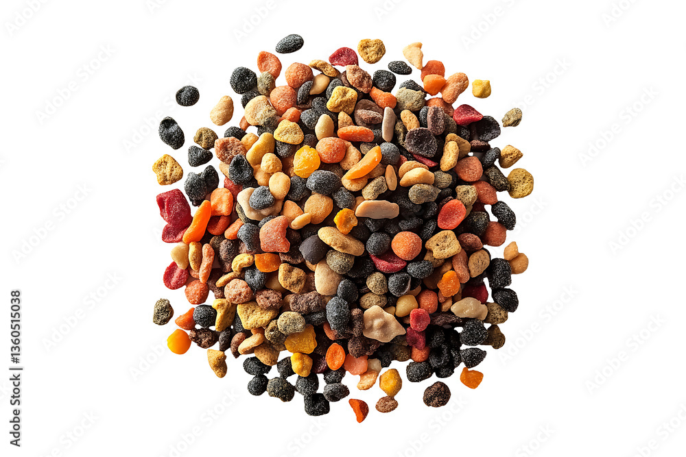 Mix dry food top view Isolated on White and Transparent Background PNG Image. Mix dry food top view Isolated on White and Transparent Background PNG Image.