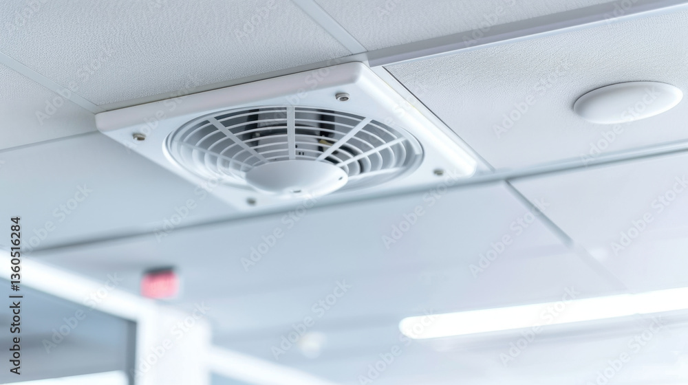 smoke detector installed on office ceiling smoke detector installed on office ceiling
