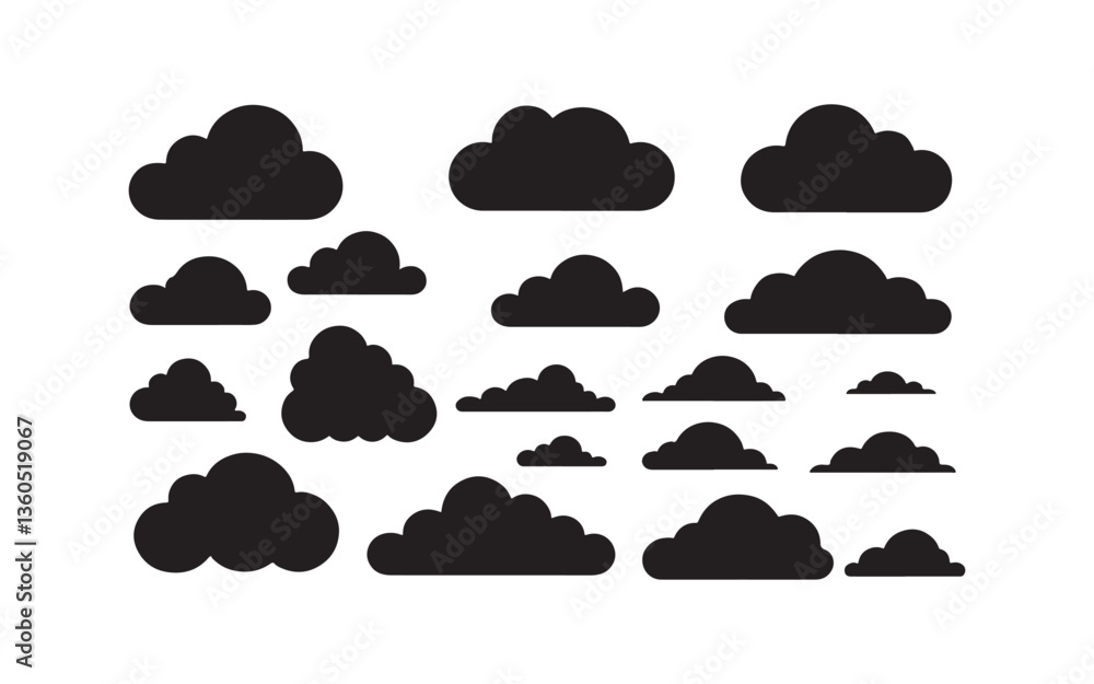cloud icon set cloud icon set