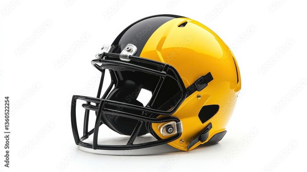 Fototapeta premium A sports helmet captured at a front angle, sharp details, isolated on white,
