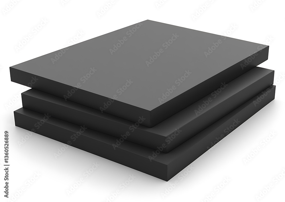 Stacked grey rectangles show three dimensional shapes with shadows and light Stacked grey rectangles show three dimensional shapes with shadows and light