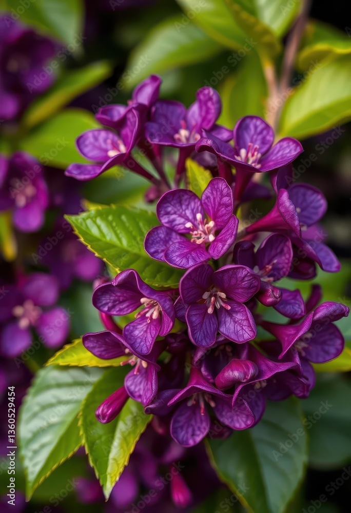Dark purple Weigela florida Minor Black blooms close-up, spring, landscaping, flora Dark purple Weigela florida Minor Black blooms close-up, spring, landscaping, flora