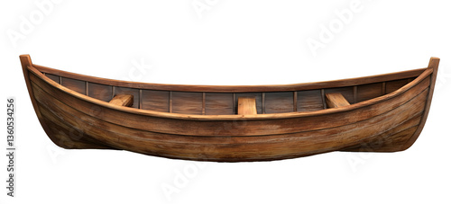 rustic wooden canoe isolated png transparent background