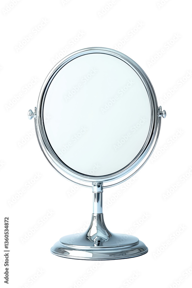 Isolated Silver Makeup Mirror Isolated Silver Makeup Mirror