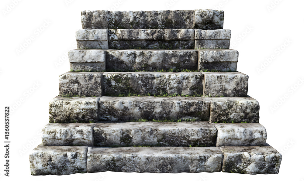 Ancient Mayan pyramid with detailed stone steps, isolated on white. Ancient Mayan pyramid with detailed stone steps, isolated on white.