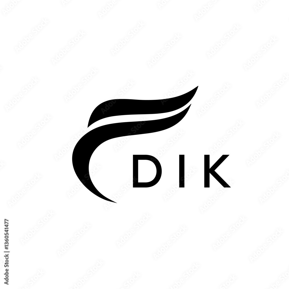 Naklejka premium DIK creative minimalist letter logo.