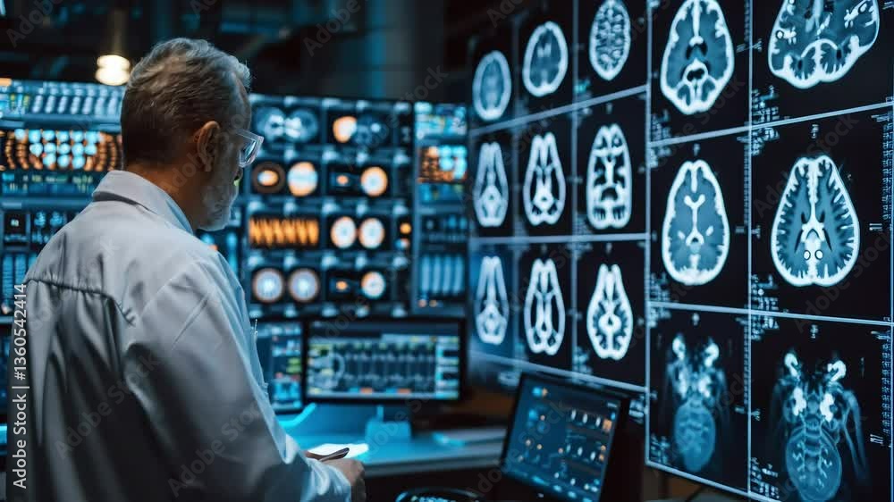 Doctor Analyzes Results After Computed Tomography