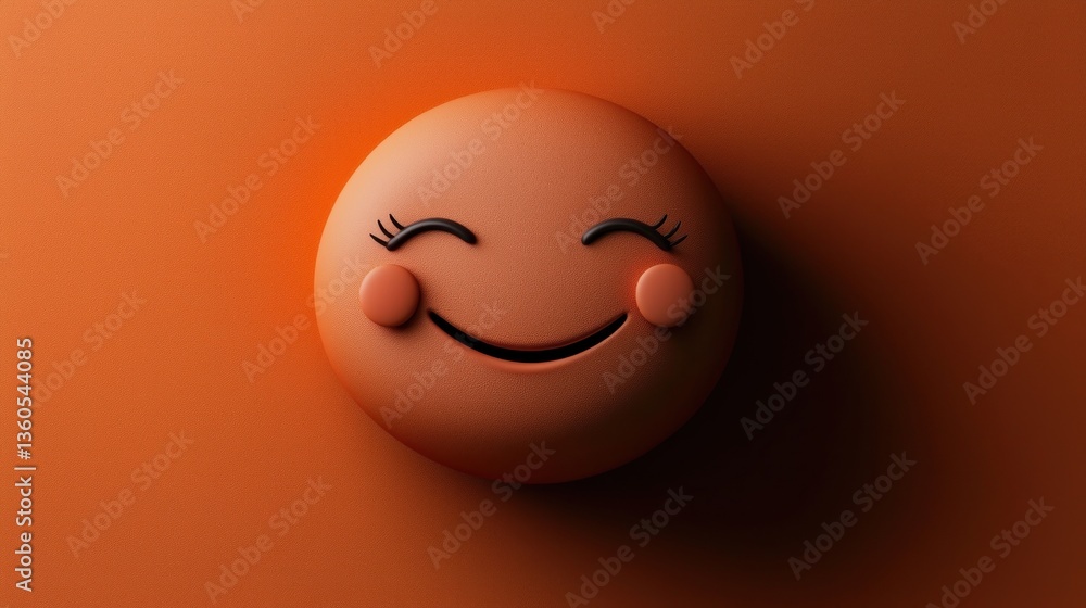 Happy orange emoticon on orange background Happy orange emoticon on orange background