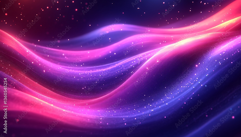 Fototapeta premium Pink Blue Abstract Waves Glow.