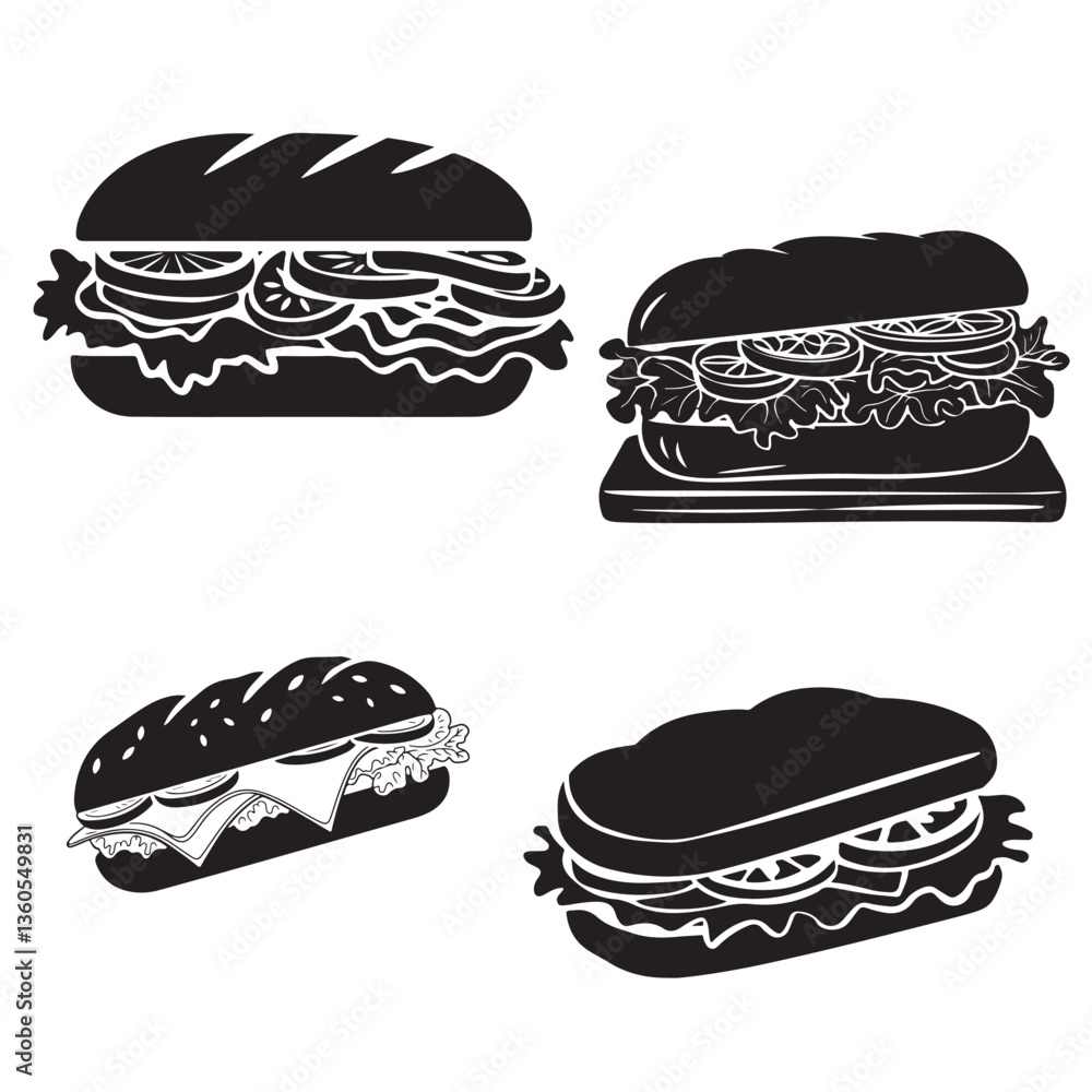 vector illustration of a set of hamburger vector illustration of a set of hamburger
