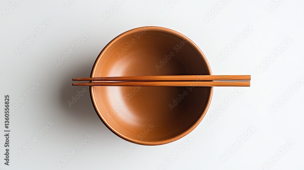 A noodle bowl with an earthy matte brown glaze A noodle bowl with an earthy matte brown glaze