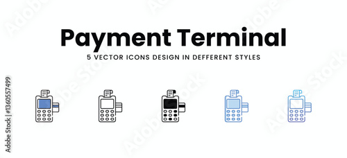 Payment Terminal vector icons set stock illustration