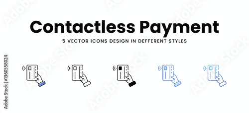 Contactless Payment vector icons set stock illustration