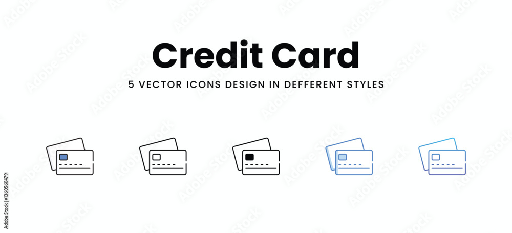 Credit Card vector icons set stock illustration Credit Card vector icons set stock illustration