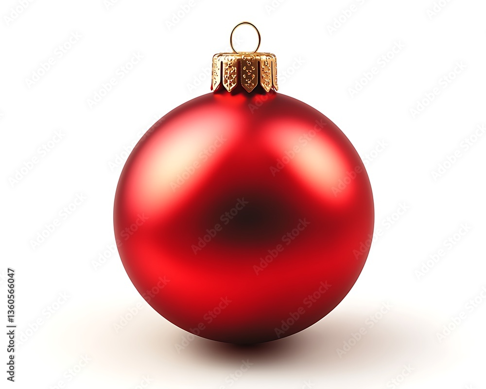 A shiny red Christmas ornament displayed against a white background A shiny red Christmas ornament displayed against a white background