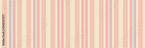 Multicoloured seamless vertical textile, basic background texture vector. Post pattern lines fabric stripe in light and red colors.