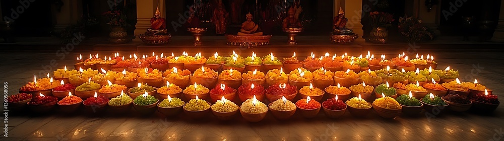 Colorful Diya Display. Colorful Diya Display.