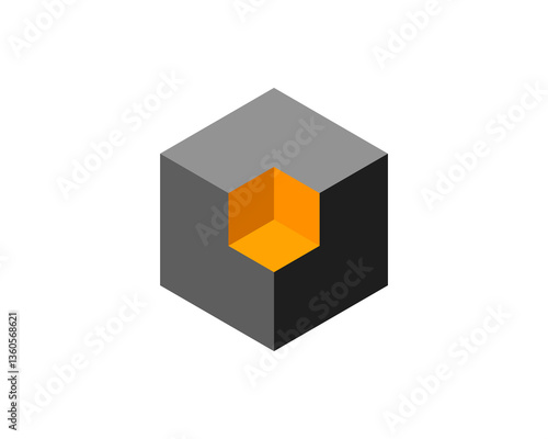 Abstract isometric cube with vibrant inner glow, representing innovation, potential, and hidden value. Ideal for tech, finance, and design projects, conveying a sense of mystery and breakthrough.