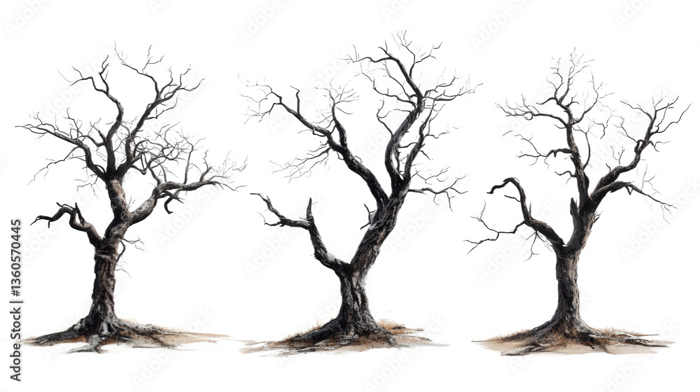 Fototapeta premium Winter Olive Trees Decorated Landscape