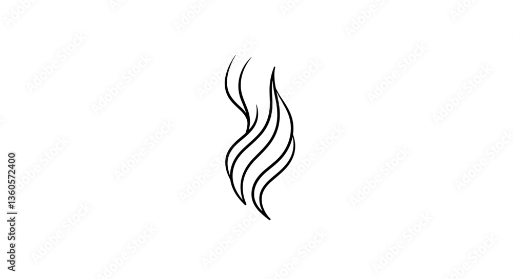 Abstract lines representing smoke in minimalist design Abstract lines representing smoke in minimalist design