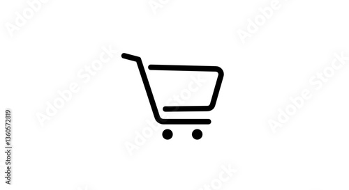 Shopping cart icon on a minimalist background
