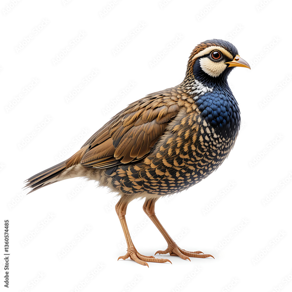 close up quail isolated on white background close up quail isolated on white background