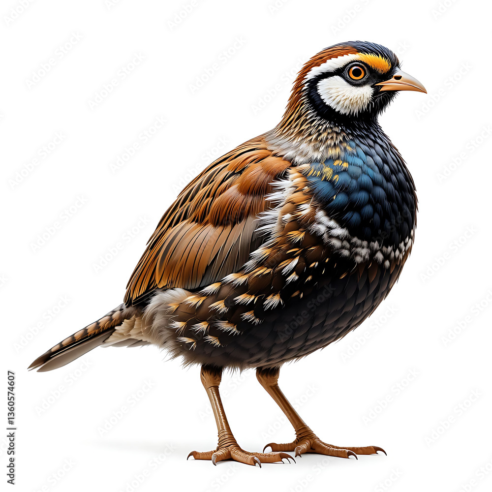 Fototapeta premium close up quail isolated on white background