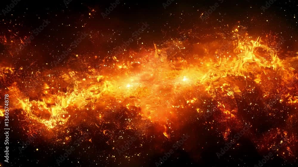 Massive Stellar Shockwave Erupting Into Fiery Particles Across Expanding Universe Massive Stellar Shockwave Erupting Into Fiery Particles Across Expanding Universe