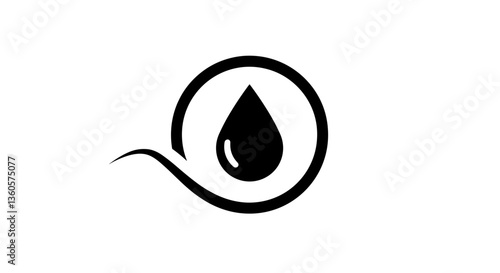 Water droplet icon in minimalist design