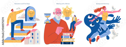 FOBO. Flat Vector Illustration