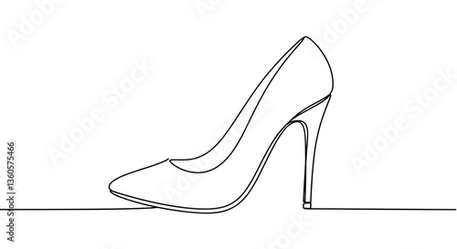 Stylish high heel shoe design in minimalist style