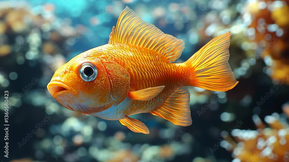 A vivid goldfish swims in front of a blue bokeh background, evoking freshness, motion, and aquatic beauty.
A vivid goldfish swims in front of a blue bokeh background, evoking freshness, motion, and aquatic beauty.