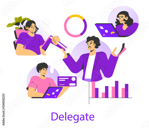 Goal Achievement. Flat Vector Illustration