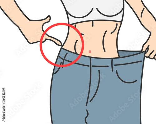 Young Woman with Fit Body and Slim Belly