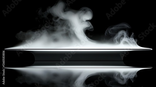 Steaming, Vaporizing Plate, Black Background