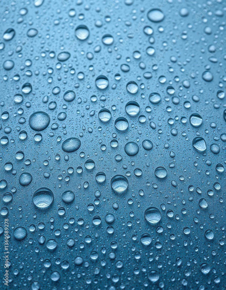 Close-up of numerous water droplets on a gray surface, wallpaper, condensation, abstract background Close-up of numerous water droplets on a gray surface, wallpaper, condensation, abstract background