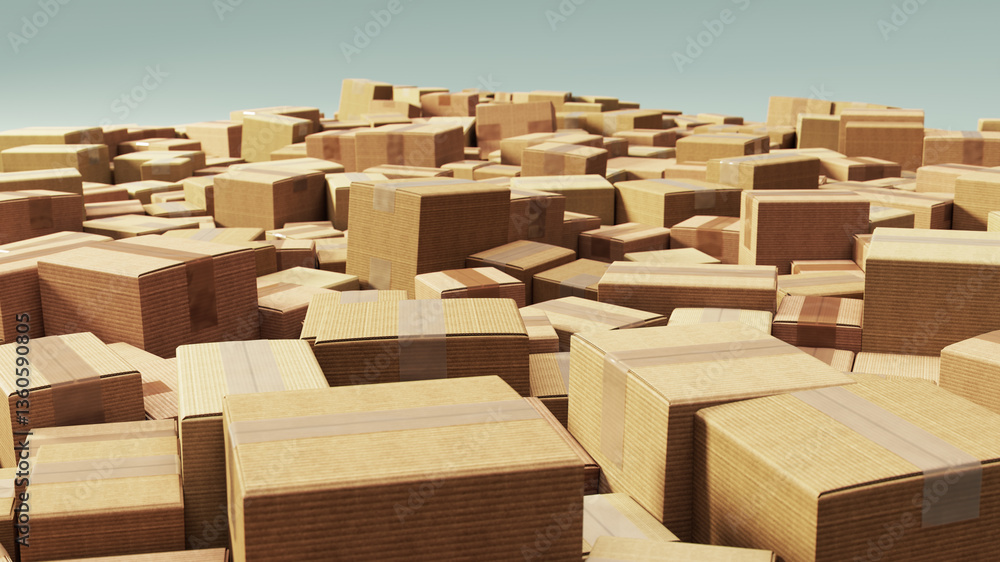 Cardboard Chaos: A Textured Landscape of Boxes on a Light Canvas Cardboard Chaos: A Textured Landscape of Boxes on a Light Canvas
