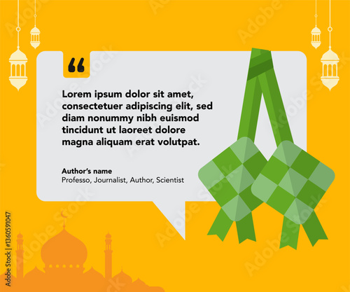 Hanging Ketupat Icon for Ramadan and Eid al Fitr decoration banners and backgrounds. Vector illustration. Stock Illustration.
